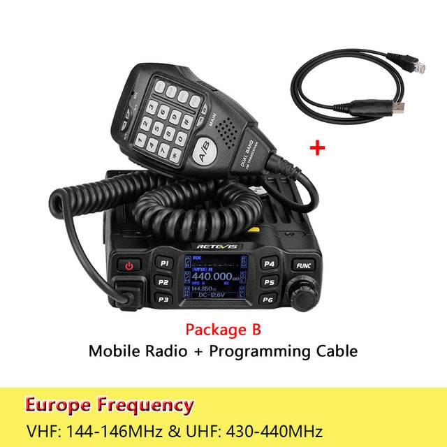 RETEVIS RT95, estación de Radio bidireccional para coche, 200CH, 25W, alta potencia, VHF, UHF, Radio móvil, Radio para coche, CHIRP Ham, transceptor de Radio móvil