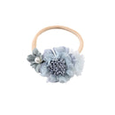 Balleenshiny Infant Child Hair Band Three-dimensional Alloy Rhinestone Crown Headdress Baby Girl Mesh Elastic Headband Turban