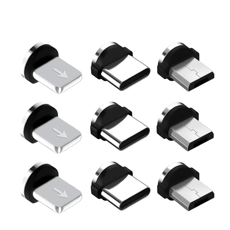 5pcs for Mobile Phone Replacement Parts Easy Operate Durable Converter 360 Degree Rotation Magnetic Tips Charging Cable Adapter