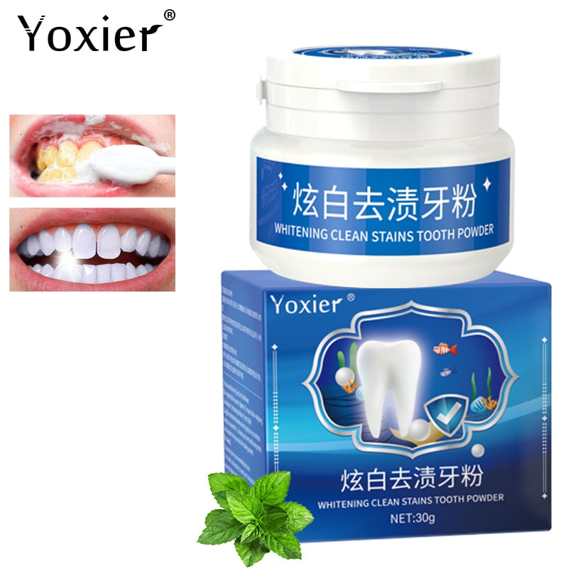 Yoxier Whitening Clean Stains Tooth Powder 30g Protect Bright Teeth Oral Care Teeth Cleaning Fresh Breath Remove Tooth Stains