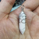 Mix Crystal Stone Opal malachite Lapis Green Howlite Stone Onyx Rose Pink Quartz Carnelian Faceted Bead Twining Pendant 1PCS