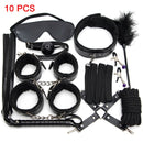 Sexy Leather BDSM Kits Plush Sex Bondage Set Handcuffs Sex Games Whip Gag Nipple Clamps Sex Toys For Couples Exotic Accessories