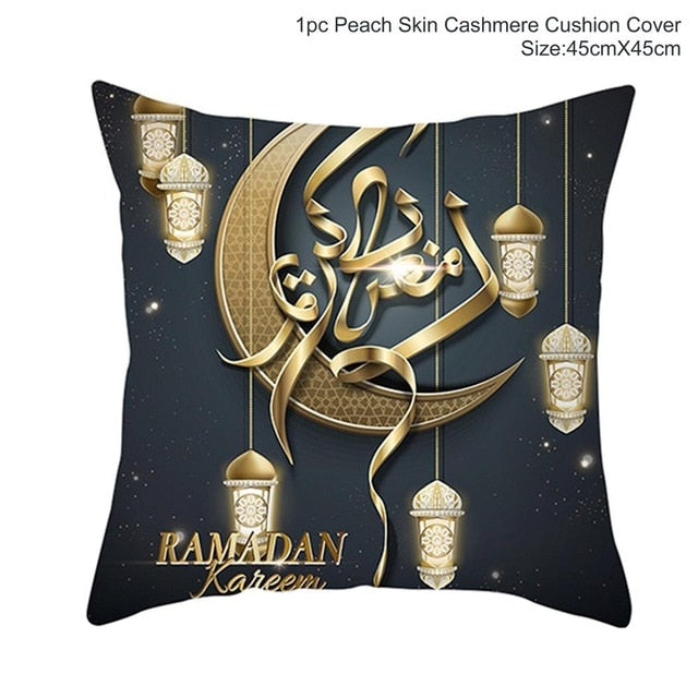 Ramadan MUBARAK Kissenbezug Eid Mubarak Dekoration Islamische Muslimische Partygeschenke Islam Geschenke Eid Al Adha Ramadan Kareem 45x45cm