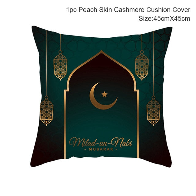 Ramadan MUBARAK Kissenbezug Eid Mubarak Dekoration Islamische Muslimische Partygeschenke Islam Geschenke Eid Al Adha Ramadan Kareem 45x45cm