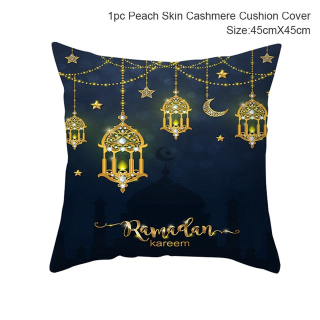 Funda de cojín Ramadan MUBARAK, decoración de Eid Mubarak, recuerdo de fiesta musulmana islámica, regalos islámicos, Eid Al Adha Ramadan Kareem 45x45cm