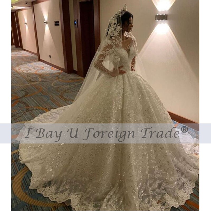 Dubai Heavy Beading Wedding Dress 2021 New Design Ball Gown Wedding Dresses Puffy Princess Bridal Gown vestido de novia