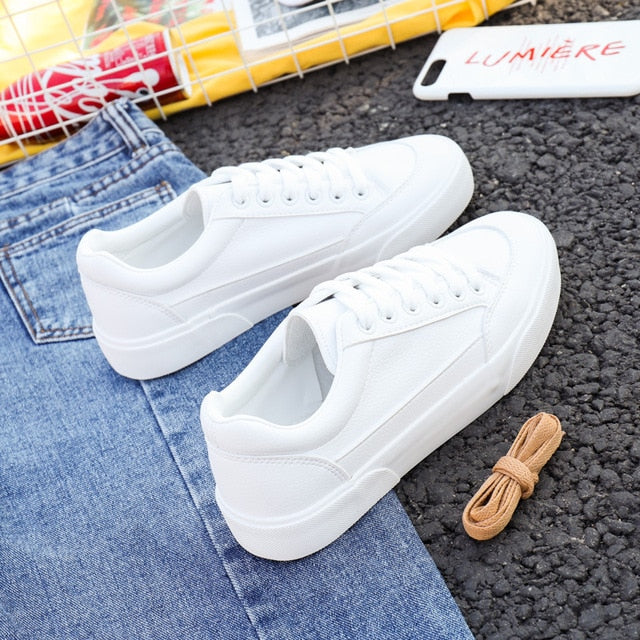 Women Sneakers Fashion Shoes Spring Trend Casual Flats Sneakers Female New Fashion Comfort White  Vulcanized Platform Shoes