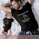 Funny Daddy and Baby 2021 Print Family Matching Clithing Balck Cotton Matching Family Look Outfits for Dad Son Daughter Tshirt
