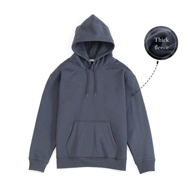 SIMWOOD 2021 Spring Winter New Hooded Hoodies Men thick 360g fabric solid basic sweatshirts quality jogger  texture  pullovers