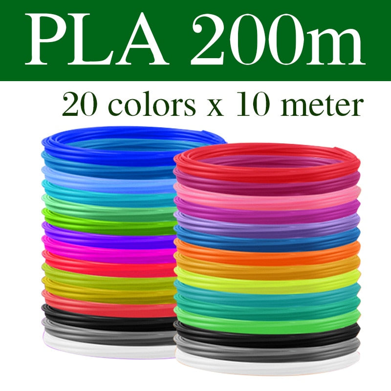 Filamento PLA/ABS para bolígrafo 3D, 10/20 rollos, 10M de diámetro, 1,75mm, 200M, filamento de plástico para bolígrafo 3D, bolígrafo para impresora 3D