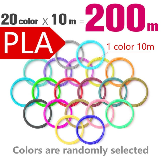 PLA/ABS Filament For 3D Pen Filament 10/20 Rolls 10M Diameter 1.75mm 200M Plastic Filament for 3D Pen 3D Printer pen