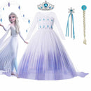 Disney Frozen 2 Costume for Girls Princess Elsa Dress White Sequined Mesh Ball Gown Kids Snow Queen Cosplay Carnival Clothing