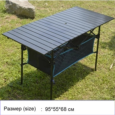 Mesa plegable para exteriores, silla para acampar, mesa de Picnic de aleación de aluminio, resistente al agua, mesa plegable, escritorio para 95*55*68cm