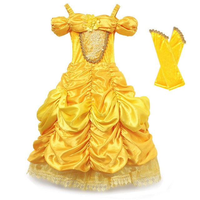 Disney Prinzessin Elsa Winterkleid Mädchen Langarm Frozen 2 Königin Anna Kostüm Kinder Cinderella Rapunzel Tiana Mulan Cosplay