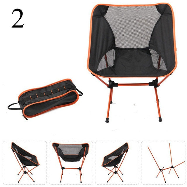 Detachable Portable Folding Moon Chair Camping Outdoor Chairs Beach Fishing Chair Ultralight Garden Hiking Picnic Seat Furniture