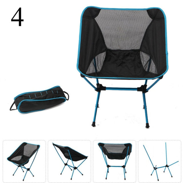 Abnehmbarer tragbarer faltbarer Moon Chair Camping-Stühle im Freien Strand Angelstuhl Ultraleicht Garten Wandern Picknick Sitzmöbel