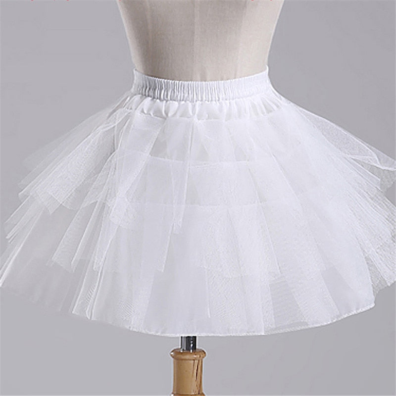 Top Quality Stock White Black Ballet Petticoat Tulle Ruffle Short Crinoline Bridal Petticoats Lady Girls Child Underskirt jupon