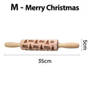 Christmas Rolling Pins Rock Snowflake Elk Wooden Rolling Embossing Baking Cookies Biscuit Fondant Cake Patterned Roller 35*5cm