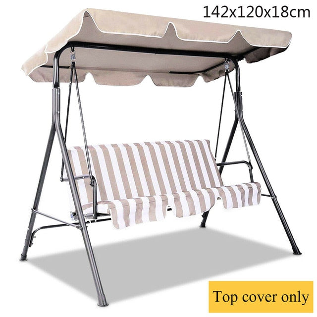 Green/Beige Top Cover Beige Swing Replacement Porch Patio Waterproof Protection Outdoor Canopy Swing Chair Awning Protection