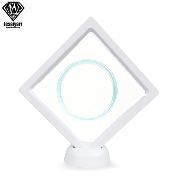 3D Floating Picture Frame Shadow Box Jewelry Display Stand Ring Pendant Holder Protect Jewellery Stone Presentation Case