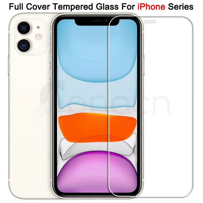 9H Tempered Protective Glass For iPhone 11 12 Pro XR X XS Max Screen Protector Film on iPhone 7 6 8 6s Plus 5 5S SE 2020 Glass