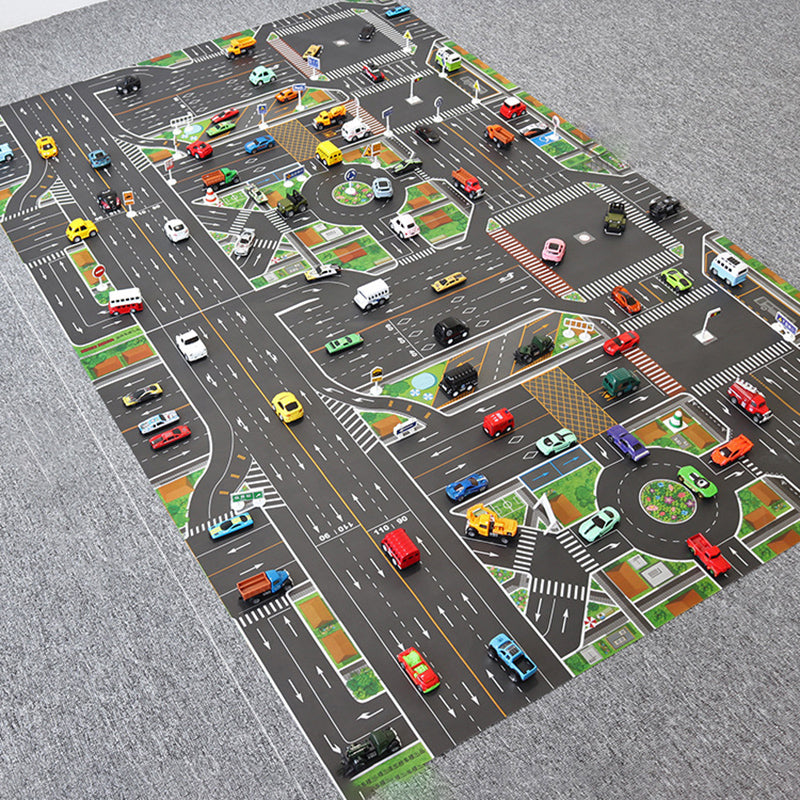 Alfombra de juegos para bebés, alfombrilla de mapa de carreteras de tráfico de ciudad, alfombra, estacionamiento de coche de ciudad, mapa de carreteras, señales de tráfico, juego de alfombrilla de juego de escalada para bebés