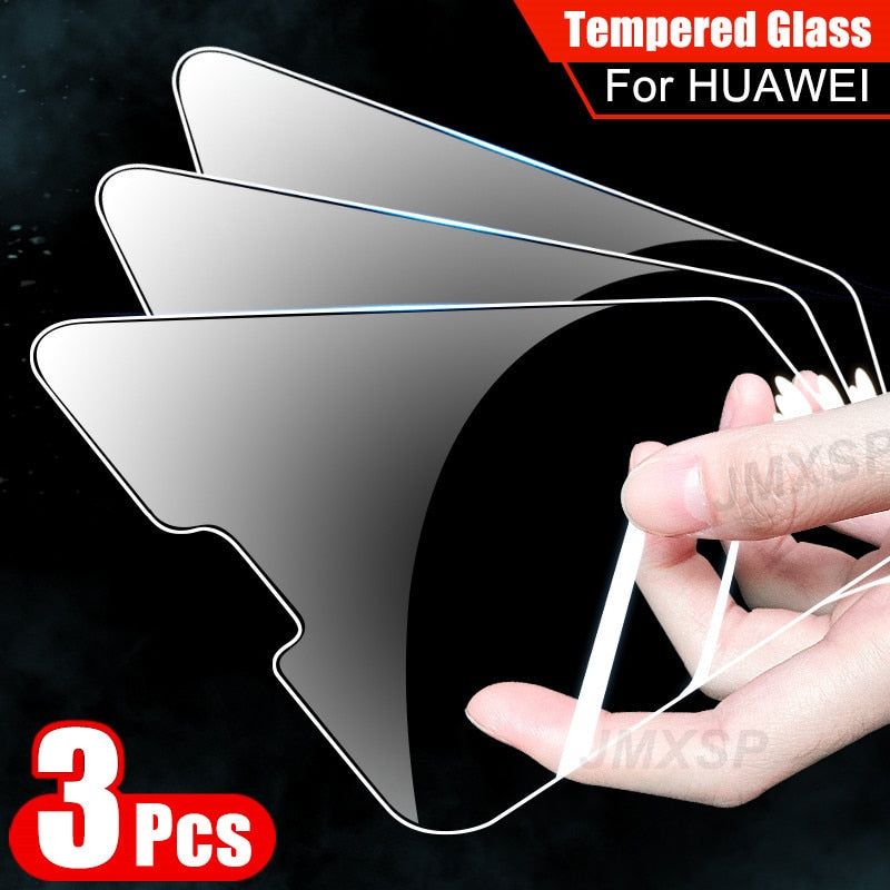 3Pcs Tempered Glass For Huawei Mate 30 20 10 Lite Pro 20X Protective Glass For Huawei P20 Pro P30 P10 Lite P Smart 2019 Z Glass