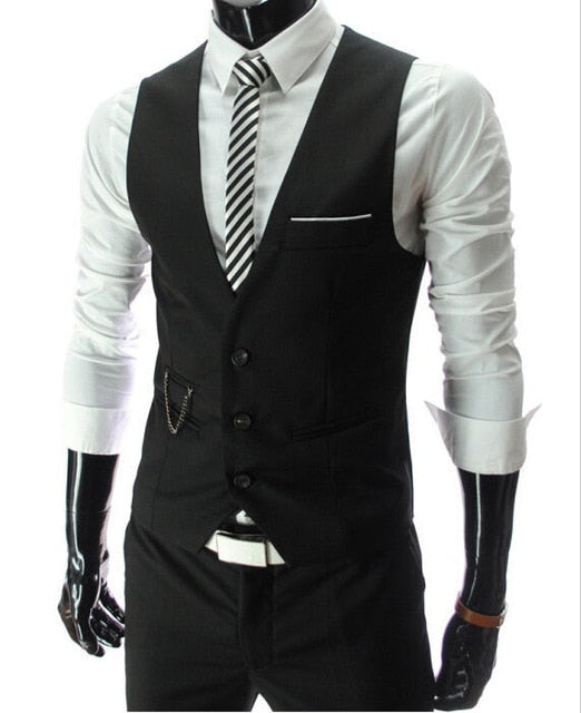 2021New Arrival Dress Vests For Men Slim Fit Mens Suit Vest Male Waistcoat Gilet Homme Casual Sleeveless Formal Business Jacket
