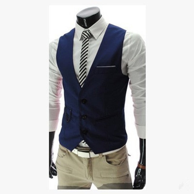 2021New Arrival Dress Vests For Men Slim Fit Mens Suit Vest Male Waistcoat Gilet Homme Casual Sleeveless Formal Business Jacket