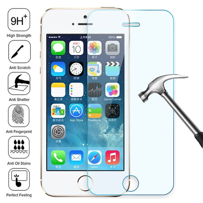 100D transparentes gehärtetes Glas für iPhone 7 8 6 6S Plus Glas-Displayschutzfolie auf iPhone 5 5C 5S SE 2020 Glasschutzfolie