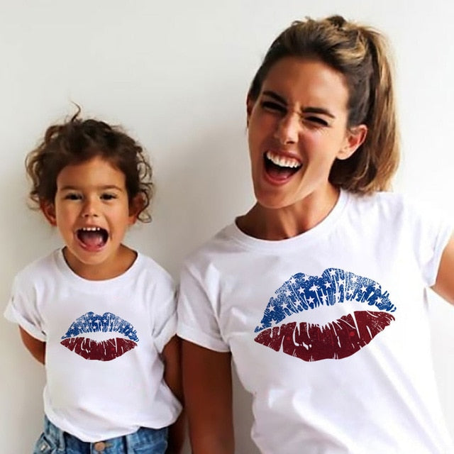 Regenbogen Mutter Tochter T-Shirts Sommer Familie Passende Outfits Mama Baby Mama und ich T-Shirt Kleidung Frau Mädchen Baumwolle Tops