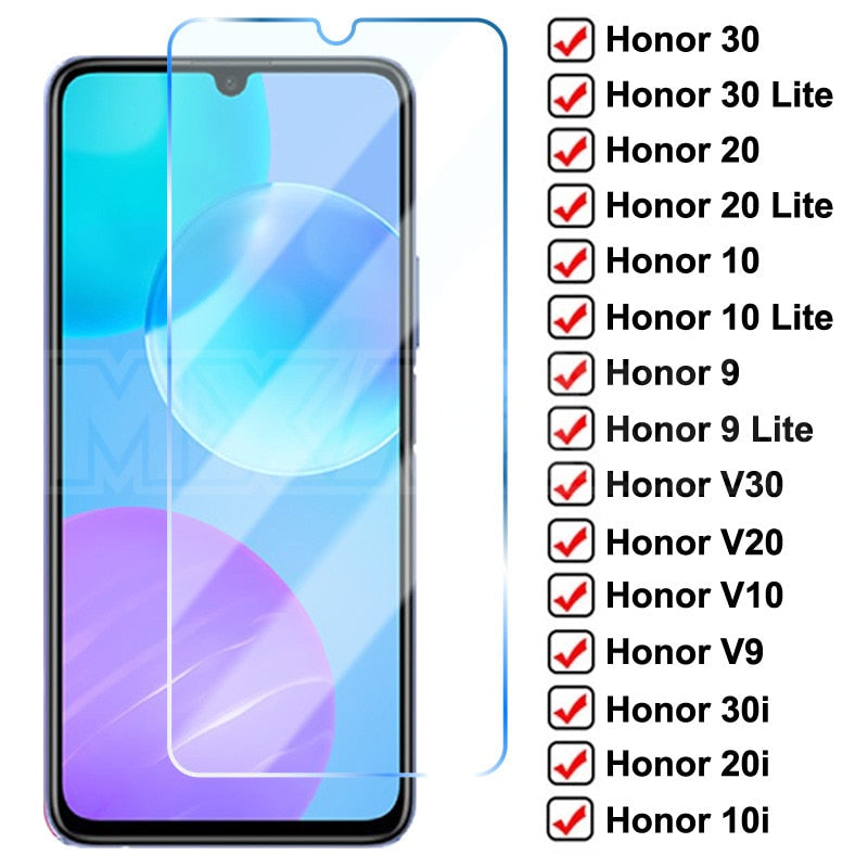 9D Full Protective Glass For Huawei Honor 30 20 10 Lite V30 V20 V10 Tempered Glass Honor 9 8 Lite 30i 20i 10i Screen Protector