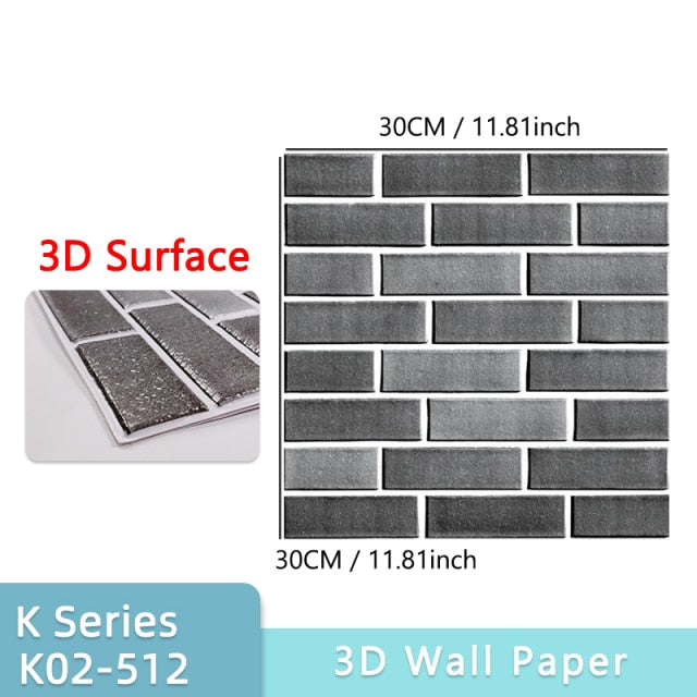 3D Wallpaper DIY 3D Brick stone pattern Self-Adhesive Waterproof Wall Stickers 70*77cm floral prints wall panels for living room