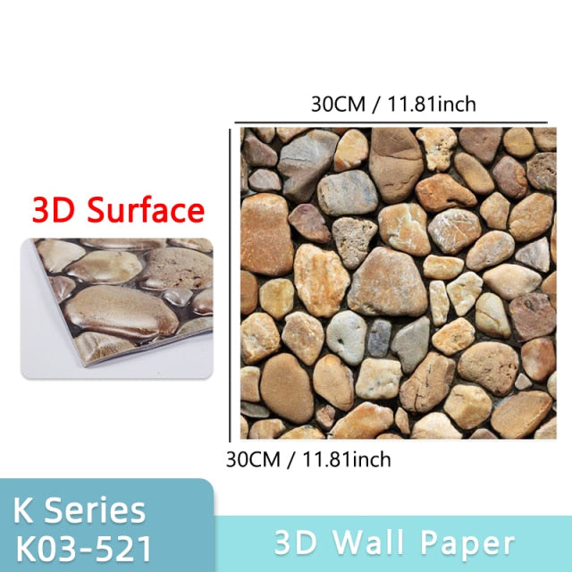 3D-Tapete DIY 3D-Ziegelsteinmuster Selbstklebende wasserdichte Wandaufkleber 70 * 77 cm Blumendruck-Wandpaneele für Wohnzimmer