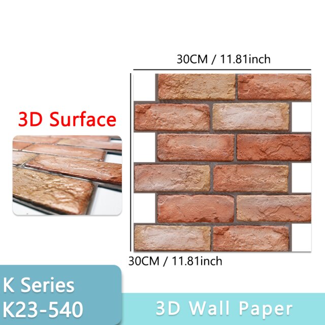 3D Wallpaper DIY 3D Brick stone pattern Self-Adhesive Waterproof Wall Stickers 70*77cm floral prints wall panels for living room