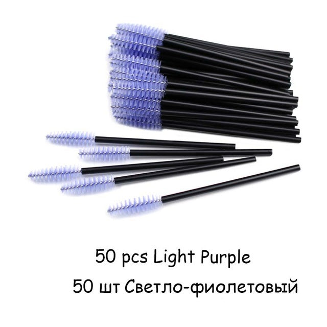 Disposable Eyelash Brush 25/50 Pcs Crystal Eye Brush Diamond Handle Mini Mascara Wands Brush Eyelash Extension Makeup Brush Set
