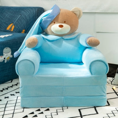 115CM Baby Kid Sofa Fashion Cartoon Crown Seat Child Chair Toddler Child Cover for Sofa Folding with Filling Material Mini Sofa