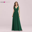 Royal Blue Bridesmaid Dress Plus Size Ever Pretty A Line V Neck Chiffon Elegant Pink Long Dress For Wedding Party For Woman 2021