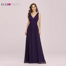 Royal Blue Bridesmaid Dress Plus Size Ever Pretty A Line V Neck Chiffon Elegant Pink Long Dress For Wedding Party For Woman 2021