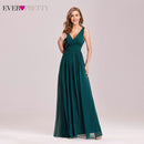 Royal Blue Bridesmaid Dress Plus Size Ever Pretty A Line V Neck Chiffon Elegant Pink Long Dress For Wedding Party For Woman 2021