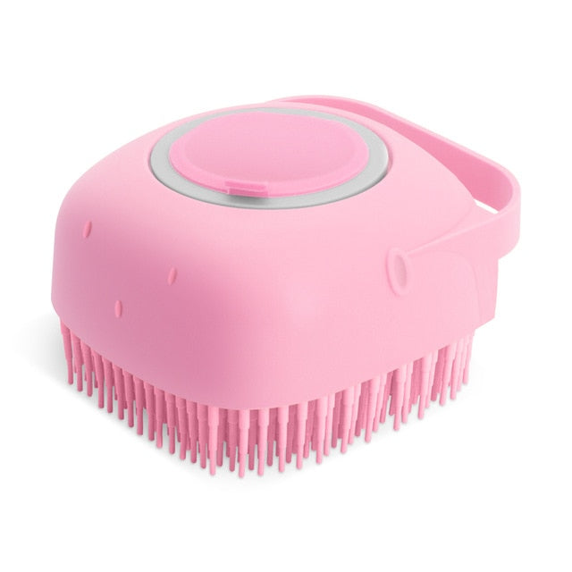 Pet Dog Shampoo Brush 2.7oz/80ml Cat Massage Comb Grooming Scrubber Brush for Bathing Short Hair Soft Silicone Rubber Brushes