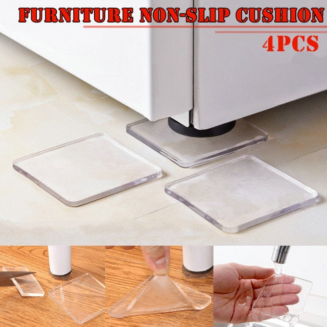 4 Pcs Washing Machine Refrigerator Chair Cushion Shock Proof Pad Furnitures Anti Slip Pad Furnitures Protector Table Mat