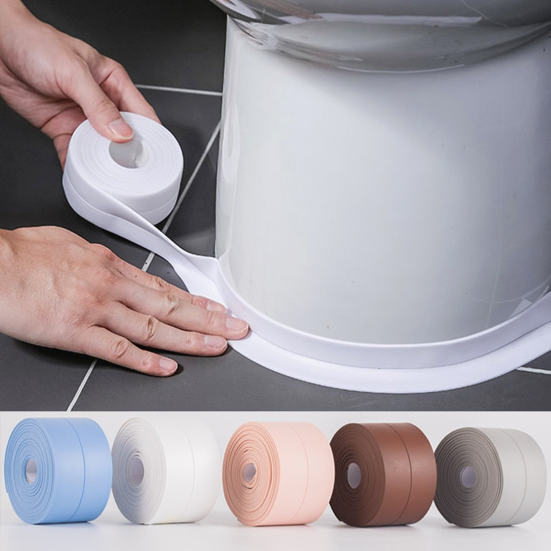 Papel pintado DIY autoadhesivo cocina impermeable a prueba de moho cinta selladora pegatinas de pared suelo de cocina PVC cinta de sellado impermeable