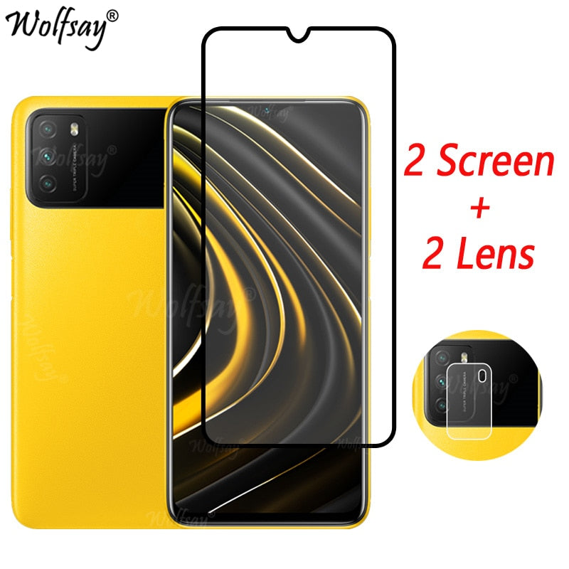 Full Cover Tempered Glass For Xiaomi Poco M3 Screen Protector For Xiaomi Poco M3 Camera Glass For Xiaomi Poco M3 Glass 6.53 inch
