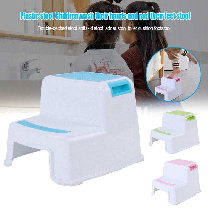 HOT 2 Step Stool Toddler Kids Stool Toilet Potty Training Slip Resistant for Bathroom Kitchen SDF-SHIP