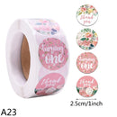 500pcs/Roll 2.5cm Thank You Stickers Seal Labels Gift Packaging Stickers Wedding Birthday Party Offer Stationery Sticker