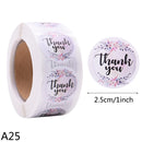 500pcs/Roll 2.5cm Thank You Stickers Seal Labels Gift Packaging Stickers Wedding Birthday Party Offer Stationery Sticker