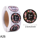500pcs/Roll 2.5cm Thank You Stickers Seal Labels Gift Packaging Stickers Wedding Birthday Party Offer Stationery Sticker
