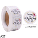 500pcs/Roll 2.5cm Thank You Stickers Seal Labels Gift Packaging Stickers Wedding Birthday Party Offer Stationery Sticker