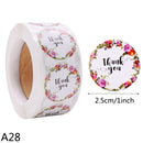 500pcs/Roll 2.5cm Thank You Stickers Seal Labels Gift Packaging Stickers Wedding Birthday Party Offer Stationery Sticker